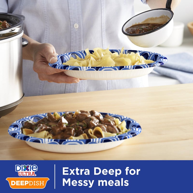 Dixie Ultra, Deep Dish Paper Plates, 28 Oz, 40 Count, Heavy Duty, Microwave-Safe, Soak-Proof, Cut Resistant, Disposable Plates For Heavy, Messy Meals - Image 3